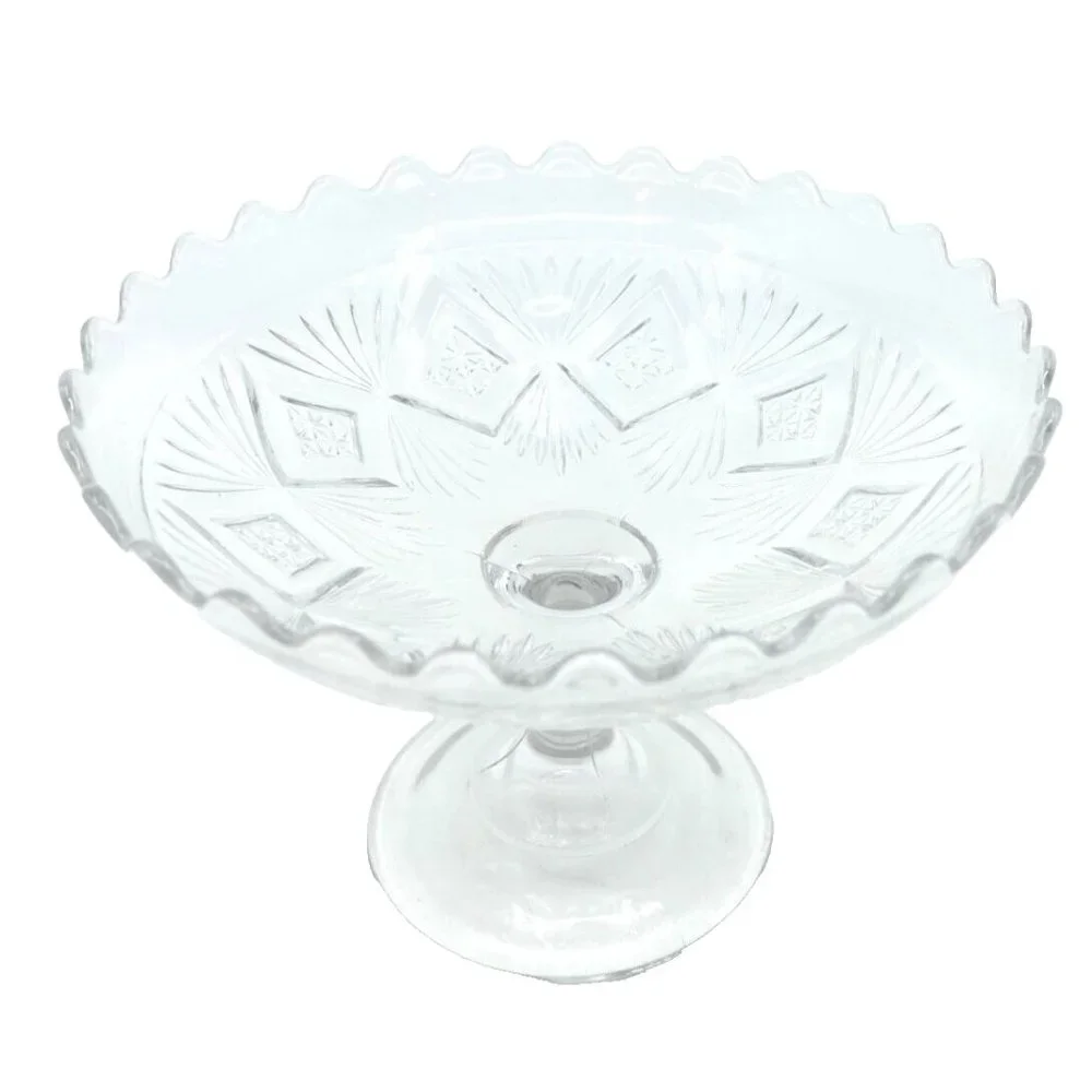 Antique EAPG Compote Higbee Glass Melrose Sheaf and Diamond Pattern~8.5